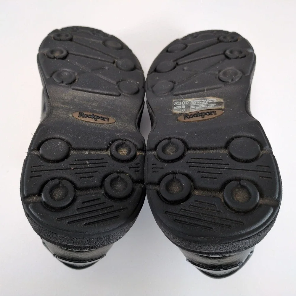 Rockport Eureka Black Oxford Shoes Mens 8.5 XW Extra Wide Leather Lace Up